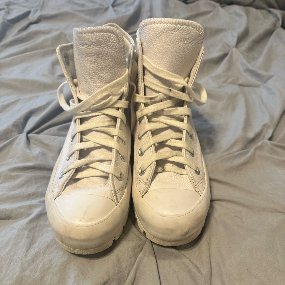 Converse White High-Top Leather Sneakers